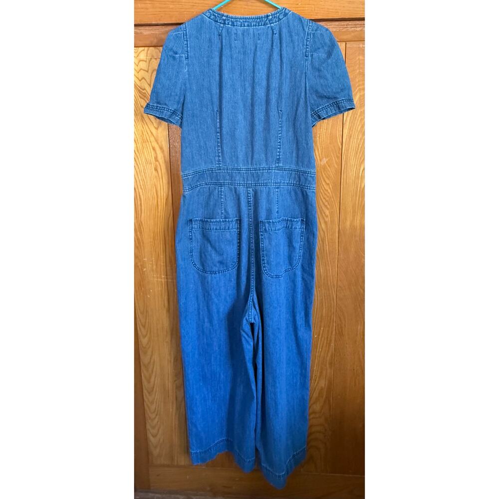 Vintage Style J.Crew Point Sur Puff Sleeve Denim Jumpsuit 12 - Picture 6 of 8